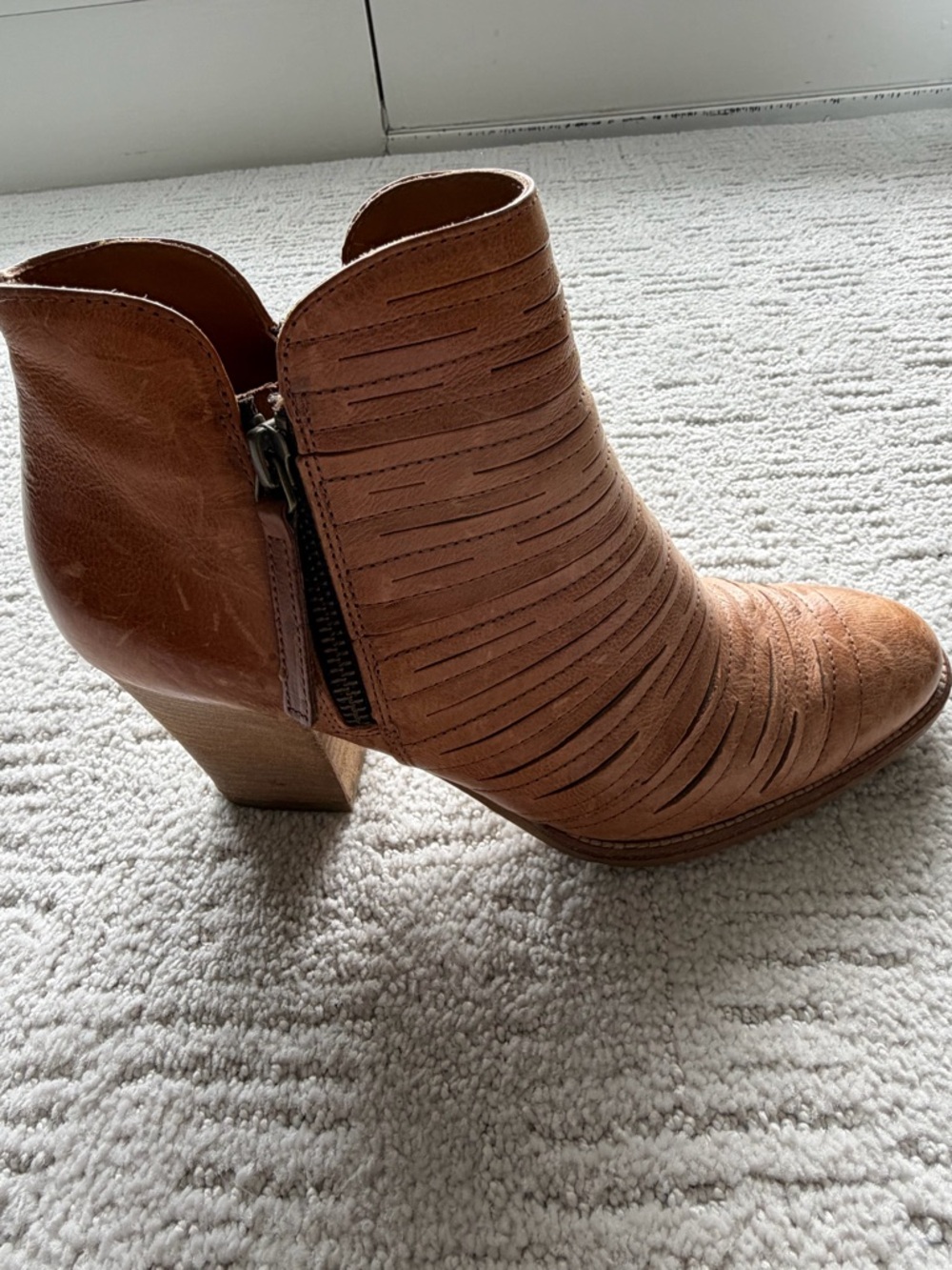 Paul Green Women’s Tan Leather Cutout Ankle Bootie